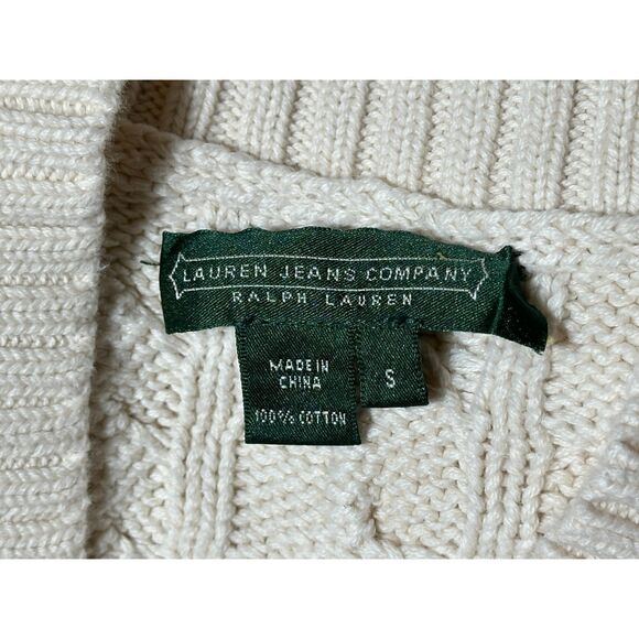 Vintage Ralph Lauren Lauren Jeans Company 100% Cotton White Sweater Size Small - Picture 3 of 7